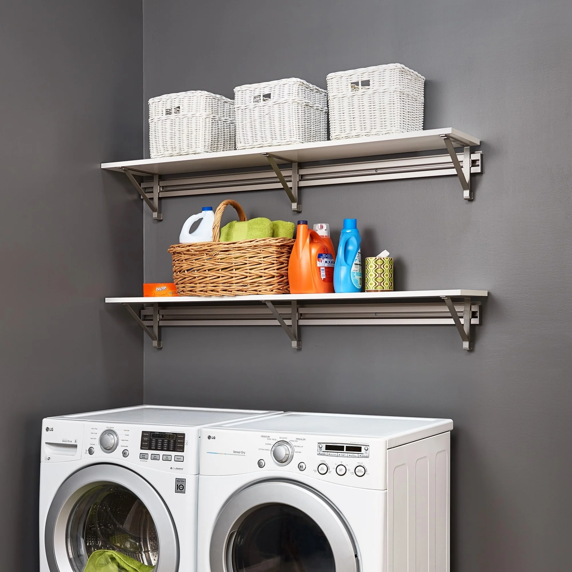 Orginnovations, Inc. Arrange-a-Space Double-Shelf Laundry Room Organizer System 52