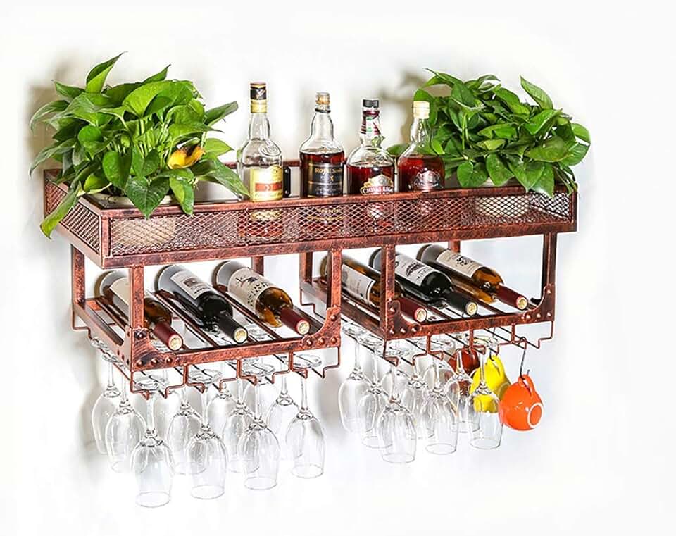 Wine Racks Metal Iron Wine Rack Upside Down Glass Holder Insert Glass Frame Hanging Wine Rack Wine Rack Creative Tall Cup Holder Glassware Rack (Size : L120*W35cm)