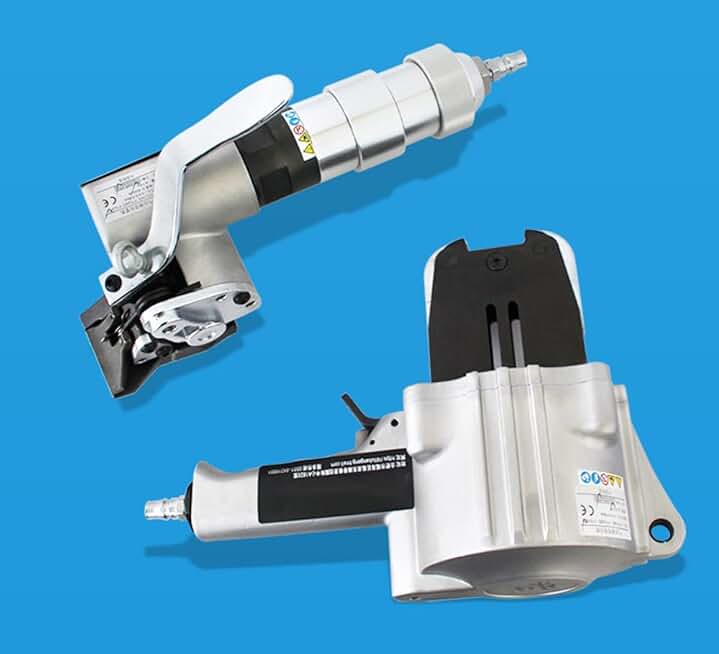 Pneumatic Split Steel Band Hand Strapping Tools Separate Pneumatic Steel Strapping Machines 0.8-1.2mm Tensioner Packing Locking Tool for 25mm Strapping Steel Straps