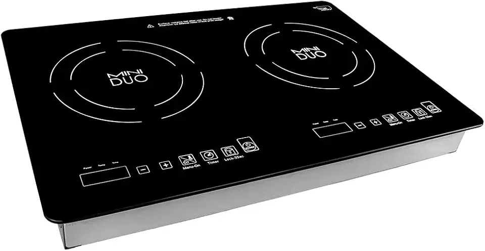 MD-2B Mini Duo Portable Counter Inset Double Burner Induction Cooktop, 120V, Black