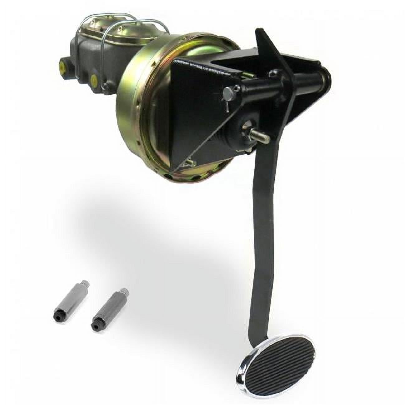 Helix Suspension Brakes & Steering  Universal Firewall 9 in. Single Brake Pedal Kit Disc & Disc Large Oval Chrome Pad