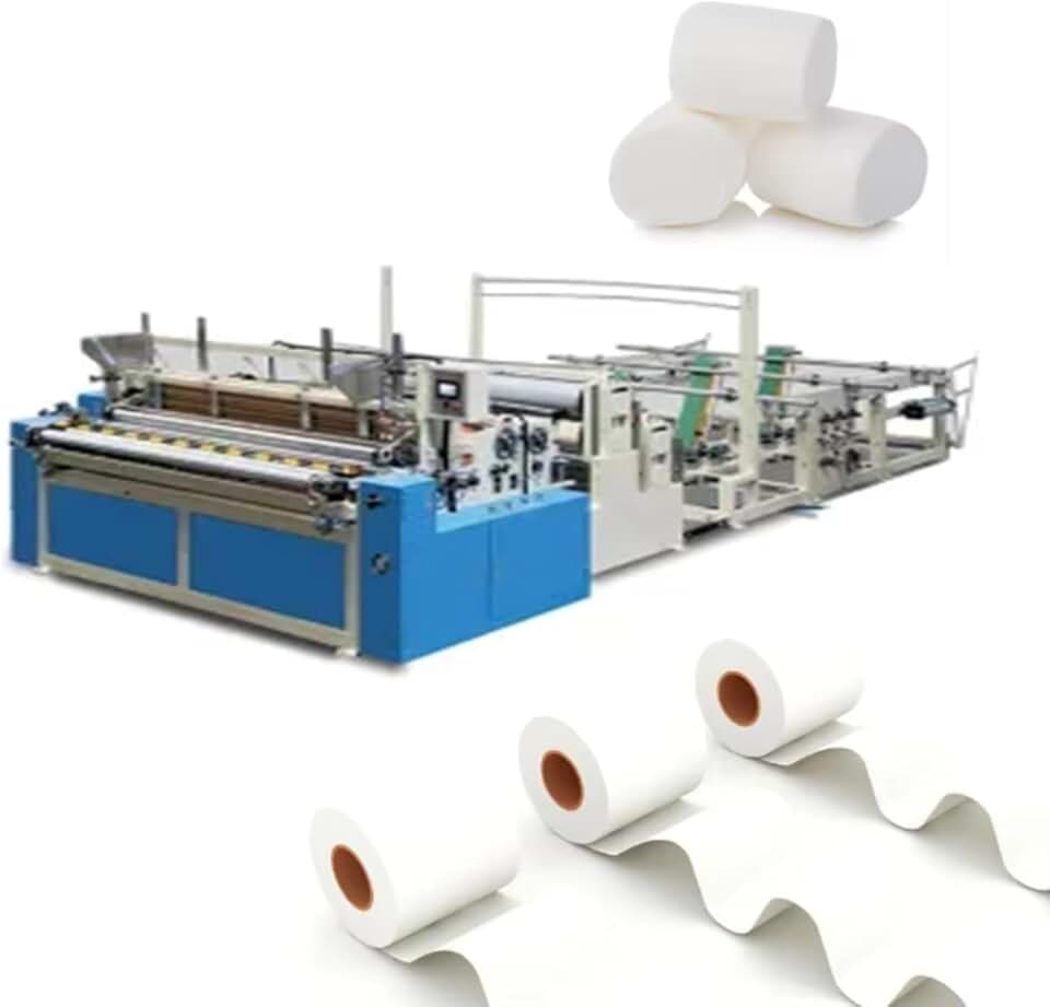 Automatic Toilet Paper Making Machine Small Toilet Tissue Paper Roll Packaging and Cutting Machine Toilet Paper Machine Production Line for High-Volume Commercial Applications