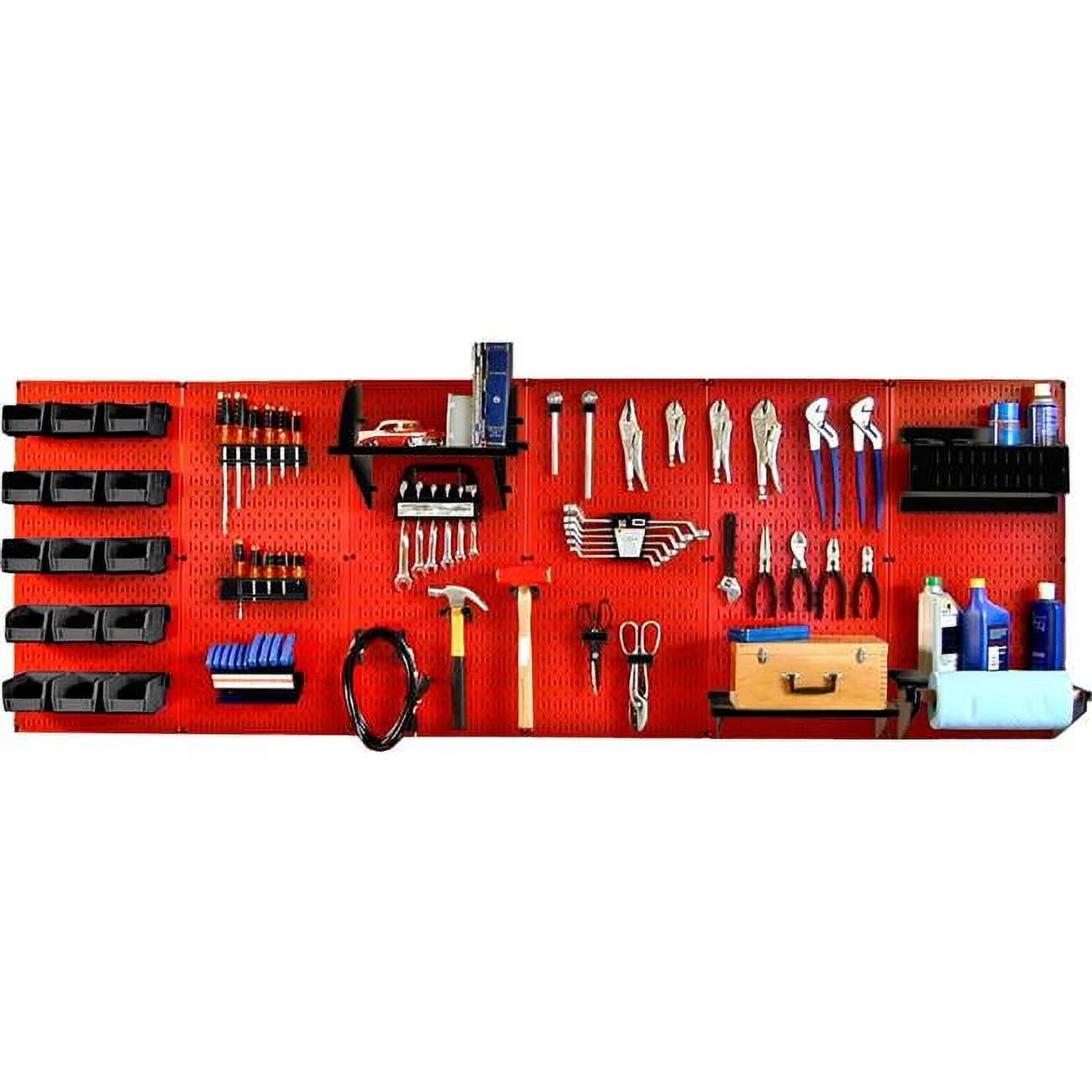 Pegboard Master Workbench Kit, Red & Black - 96 x 32 x 9 in.