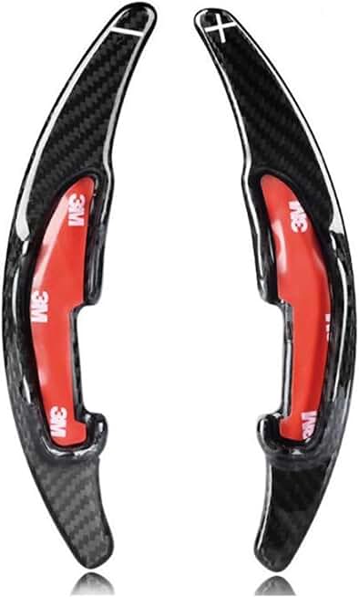 2Pcs Real Carbon Fiber Car Steering Wheel Shift Paddle Compatible with BMW M2 M3 M4 M5 M6 X5M X6M Paddle Shifter Extension (Color : Black-b1)