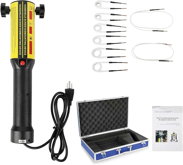 Automotive Tool Pro 1200W Induction Heater - Flameless, 8 Coils, Handheld, Efficient Heat Transfer, Magnetic Design