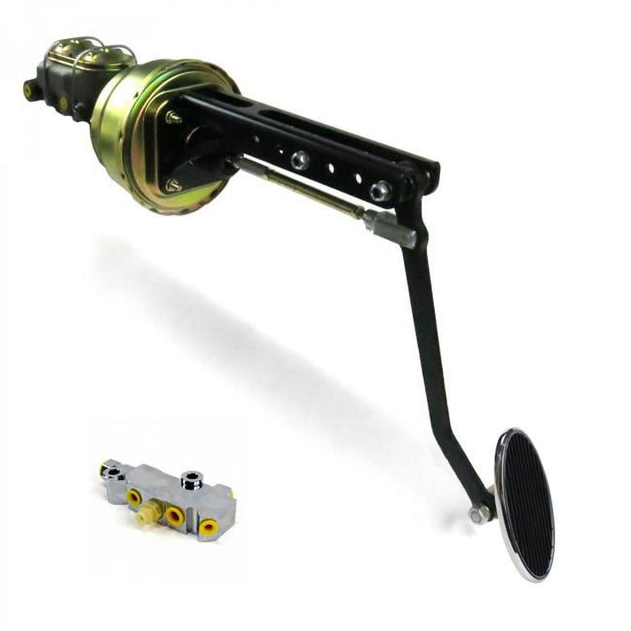 Helix Suspension Brakes & Steering  7 in. Dual Disc & Disc Brake Pedal Kit with Large Oval Chrome Pad for Universal