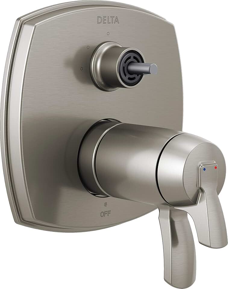 DELTA FAUCET T27T876-SSLHP 17 Thermostatic Integrated Three Function Less Handle Shower Trim with Diverter, Stainless