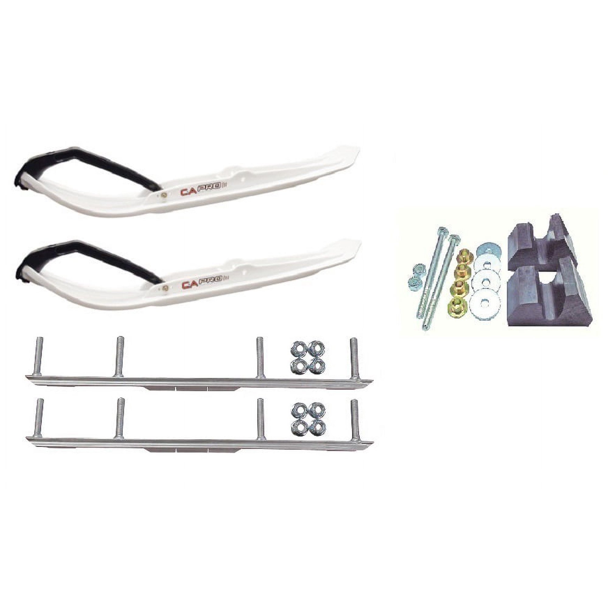 C&A Pro White MTX Snowmobile Skis w/ 4.5