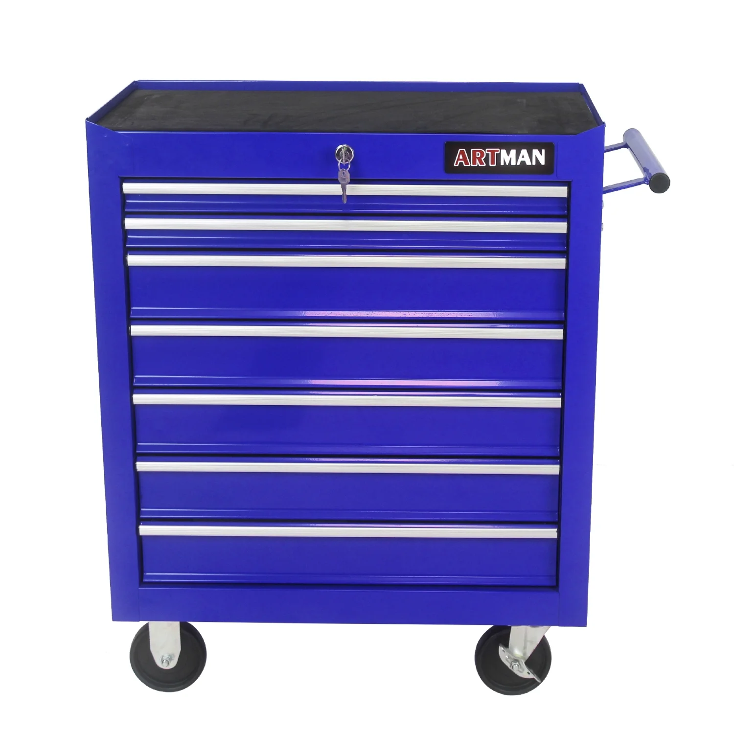 Imerelez Rolling Tool Chest with 7-Drawer Tool Box - Multi-functional Tool Cart Cabinet with Wheels for Garage, Warehouse, Workshop, Repair Shop, Blue
