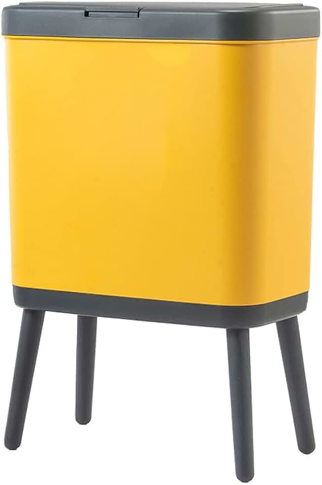 Clamshell Type High-Foot Kitchen Trash Can Tall Garbage Bin Rubbish Box Waste Storage Bucket Bathroom Toilet Room(D), 1