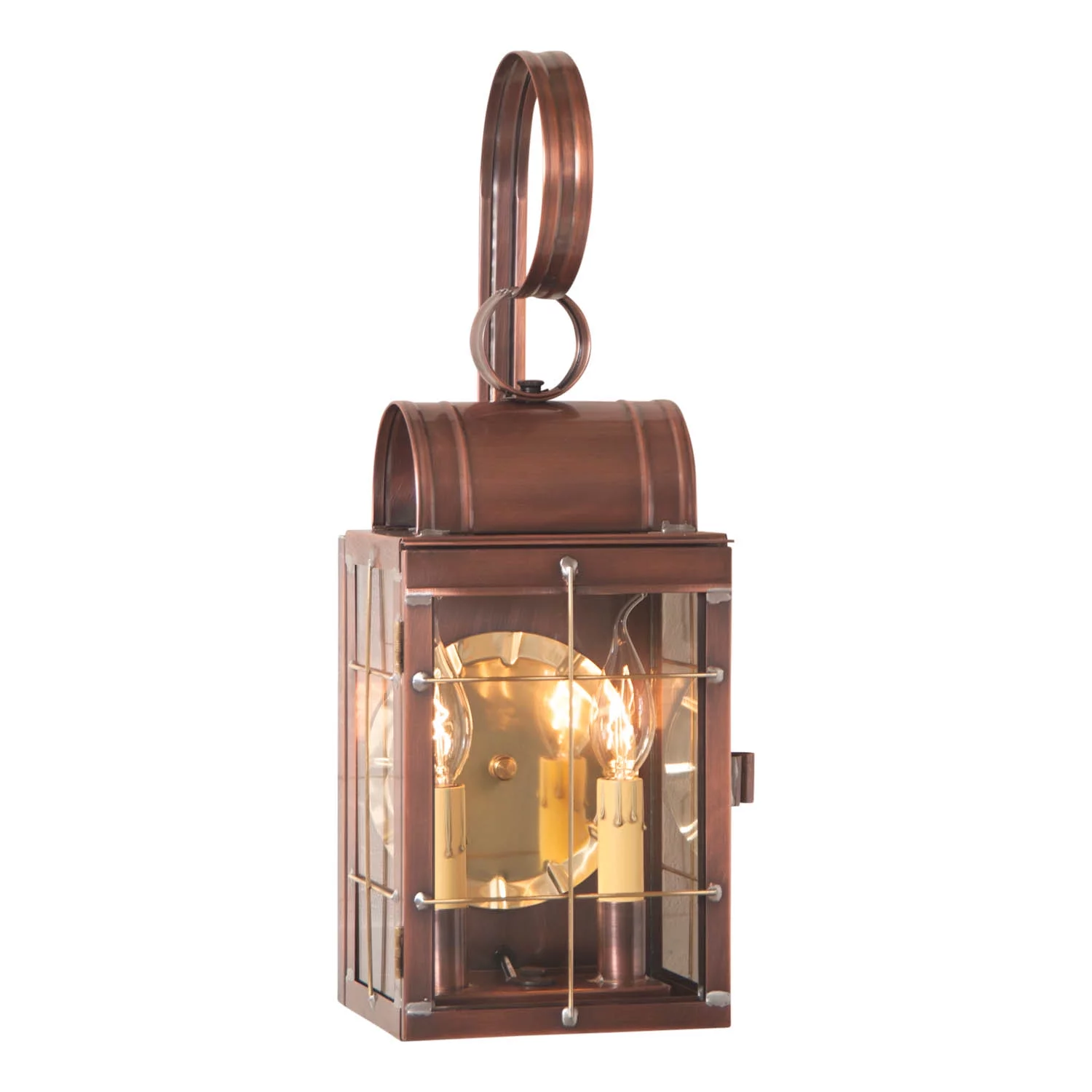 Irvins Country Tinware Entryway Double Wall Lantern in Antique Copper 20 inches