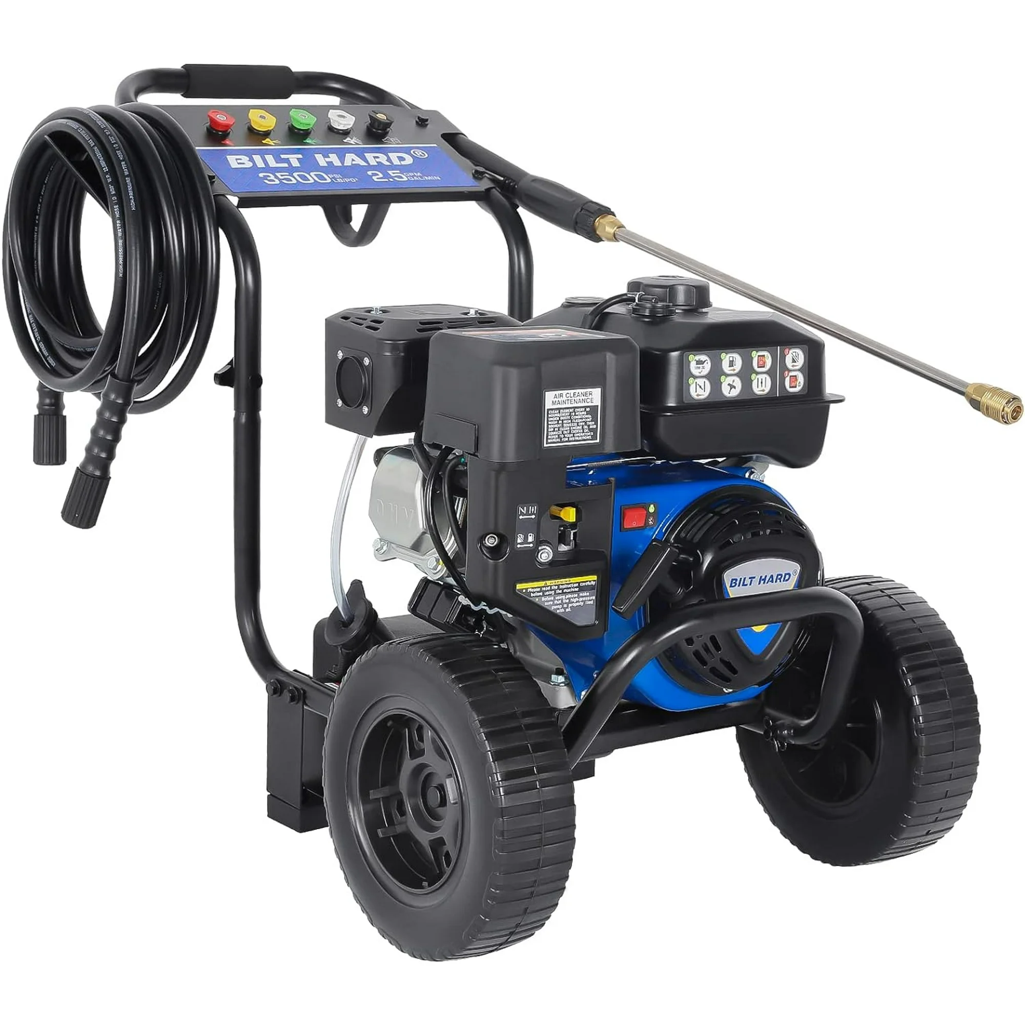 BILT HARD Gas Pressure Washer, 2.5 GPM 3500 PSI Axial Pump Gas Power Washer Heavy Duty, 4-Cycle 224cc Engine