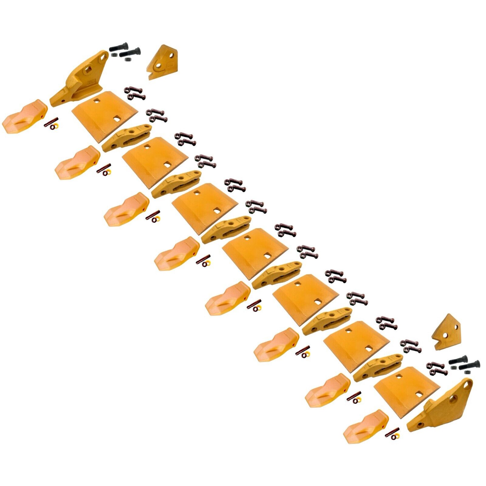 Bolt-on Bucket Adapter/Corner/Segment/Tooth Combo, Fits Many CAT Wheel Loaders