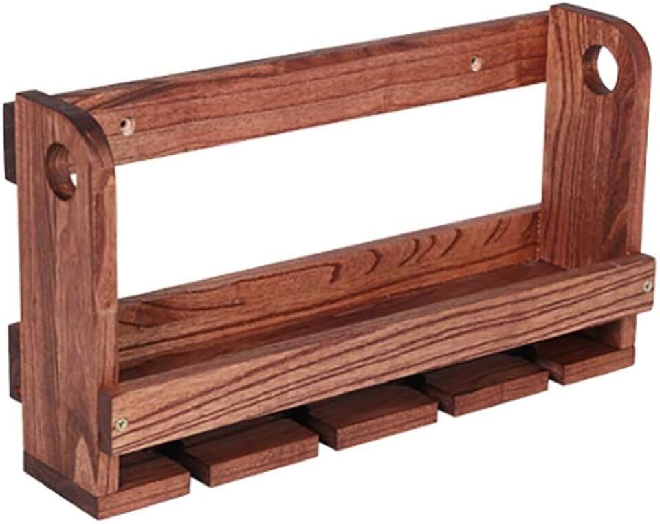 Wine Racks Metal Wine Rack Creative Wine Rack Solid Wood Cup Holder Shelf Goblet Holder Cup Holder Glassware Rack Plug-in Wine Rack Brown (Size : 45 * 9 * 25cm)