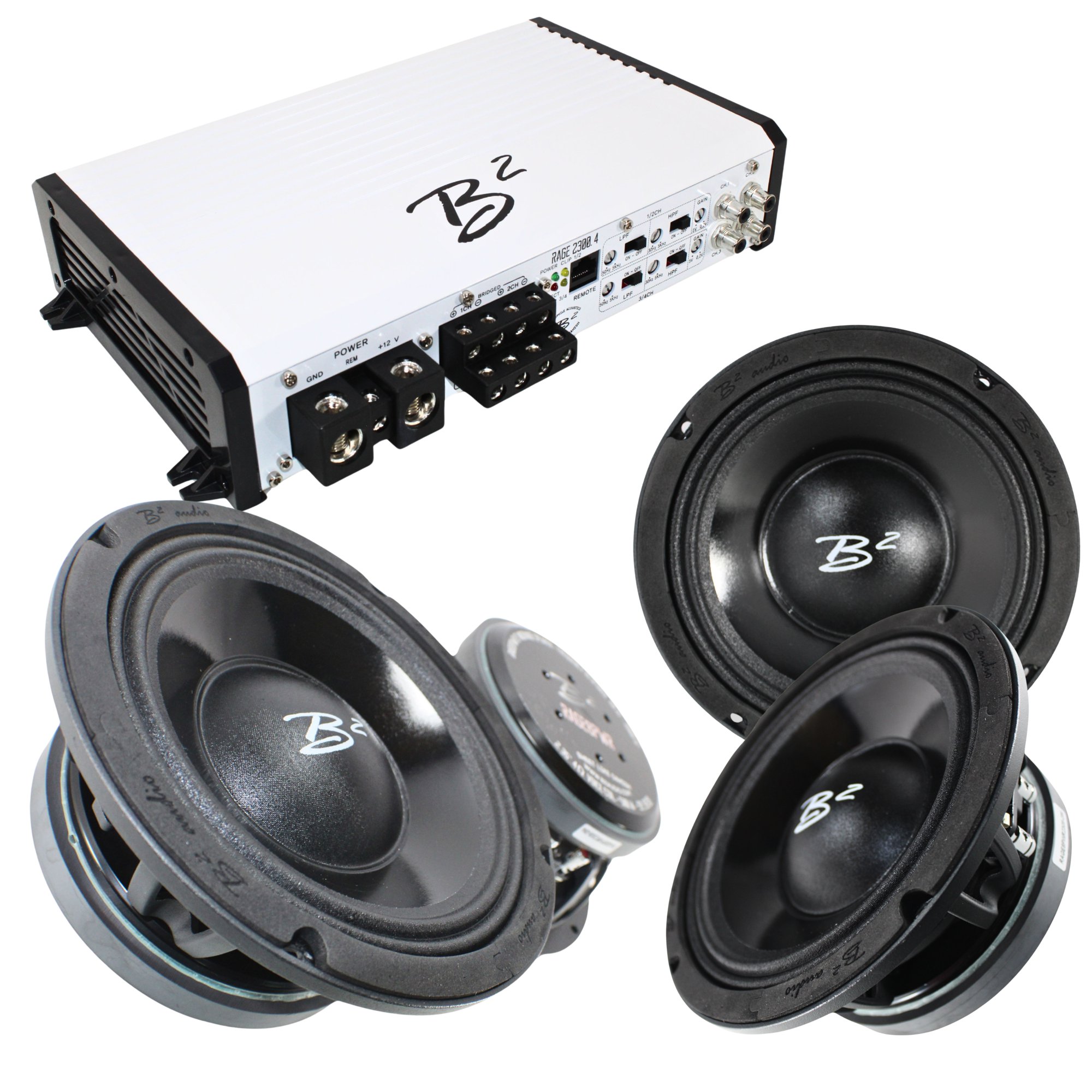 B2 Audio RAGE 4 Channel 2.3k Amplifier W/ 2 8