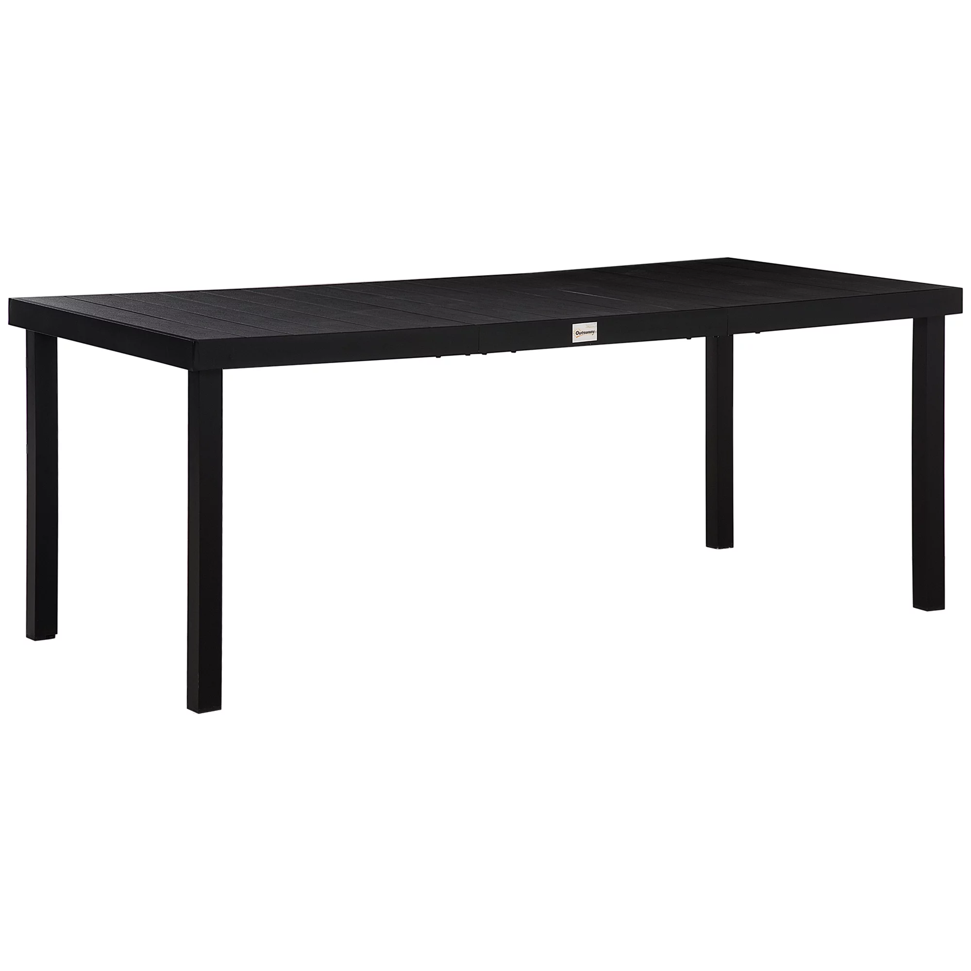 Outsunny Patio Dining Table for 8, Rectangular Aluminum Outdoor Table for Garden Lawn Backyard, Black