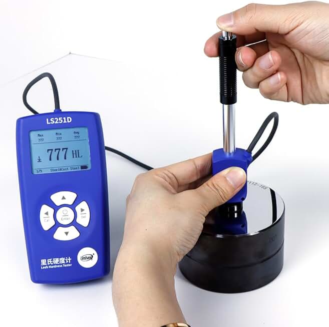 LS251D Leeb Hardness Tester Portable Durometer LS251D D Impact Device Metal Materials 360° Measurement Convert to HRA/HRB/HRC HLD