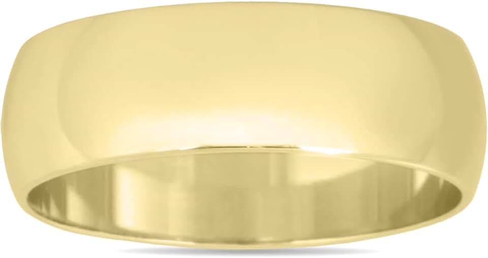 2mm - 6mm Domed Wedding Band in 10K Yellow Gold