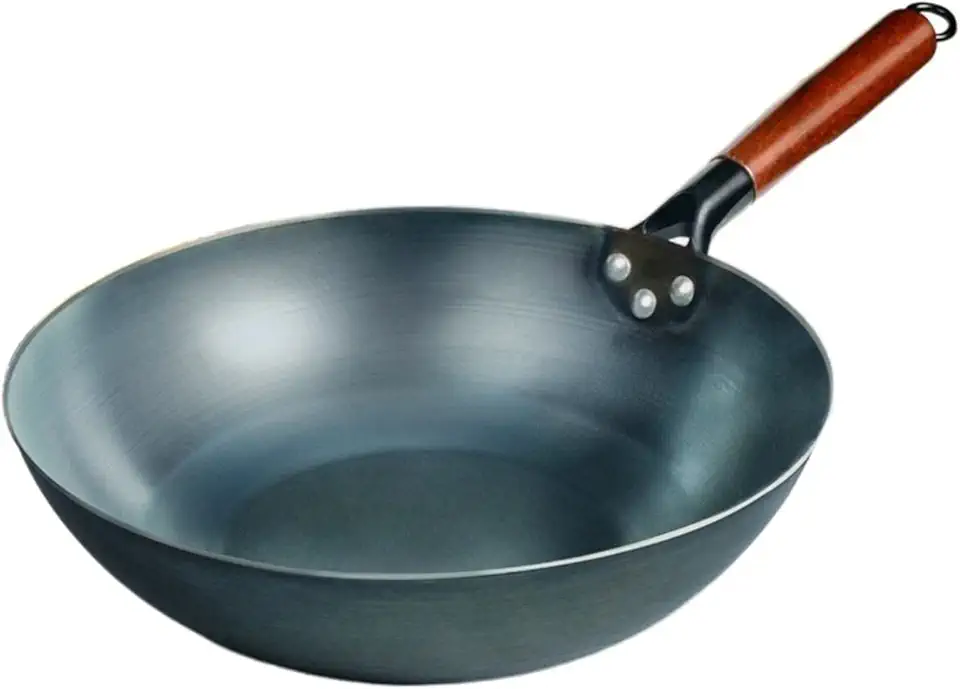 DFHBFG Iron Pot Uncoated Seasoning Pot Wooden Handle Handmade Kitchen Pot Kitchen Gas Pot Cookware