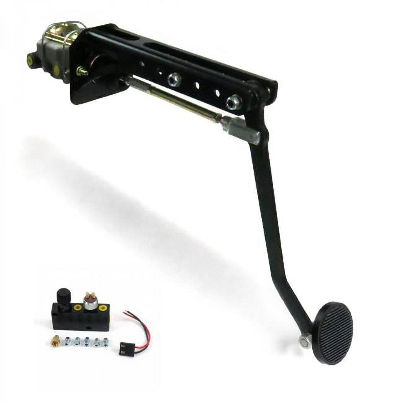 Helix Suspension  Universal Adjustable FW Manual Brake Pedal kit with Adjustable Disc & Drum 3 in. Black Pad