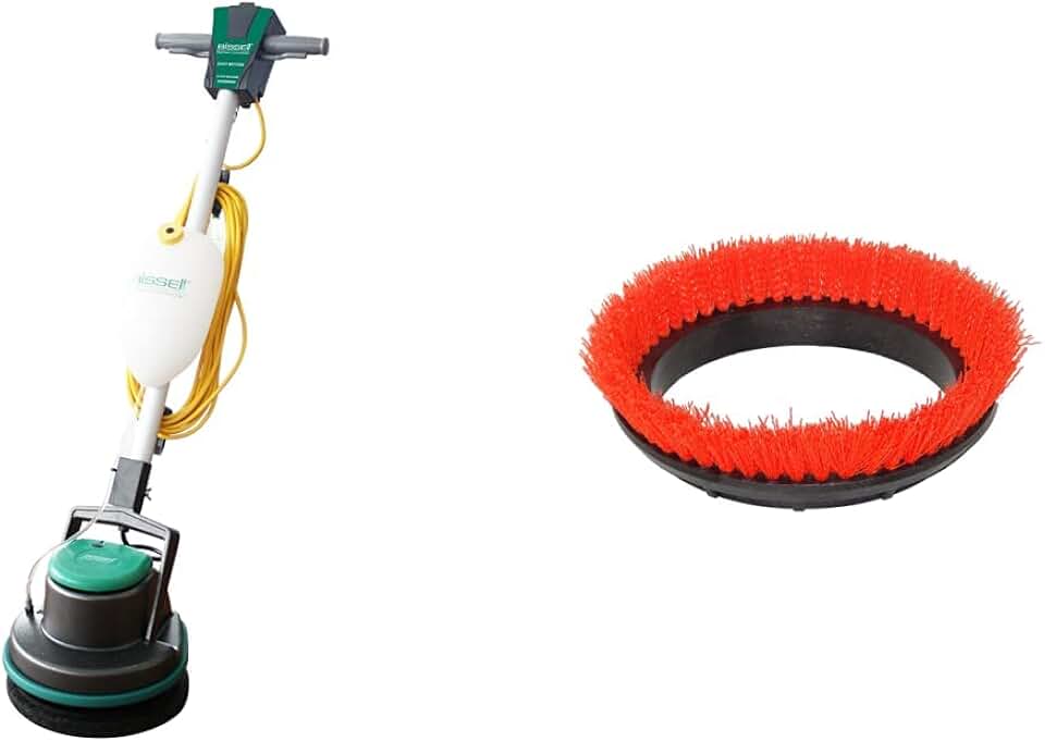 Bissell BigGreen Commercial Easy Motion Floor Machine, Industrial Orbiter, Buffer, Polisher, BGEM9000 & BigGreen Commercial 237.047BG Scrub Brush, 0.028