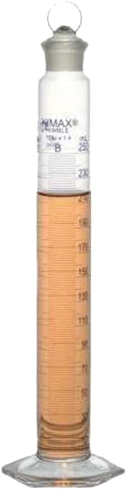 Kimax 20040-50 Glass 50mL, +/- 0.4mL Tolerance, Class B Single Metric Blue Scale Mixing Cylinder, with Glass Stopper (Case of 24)
