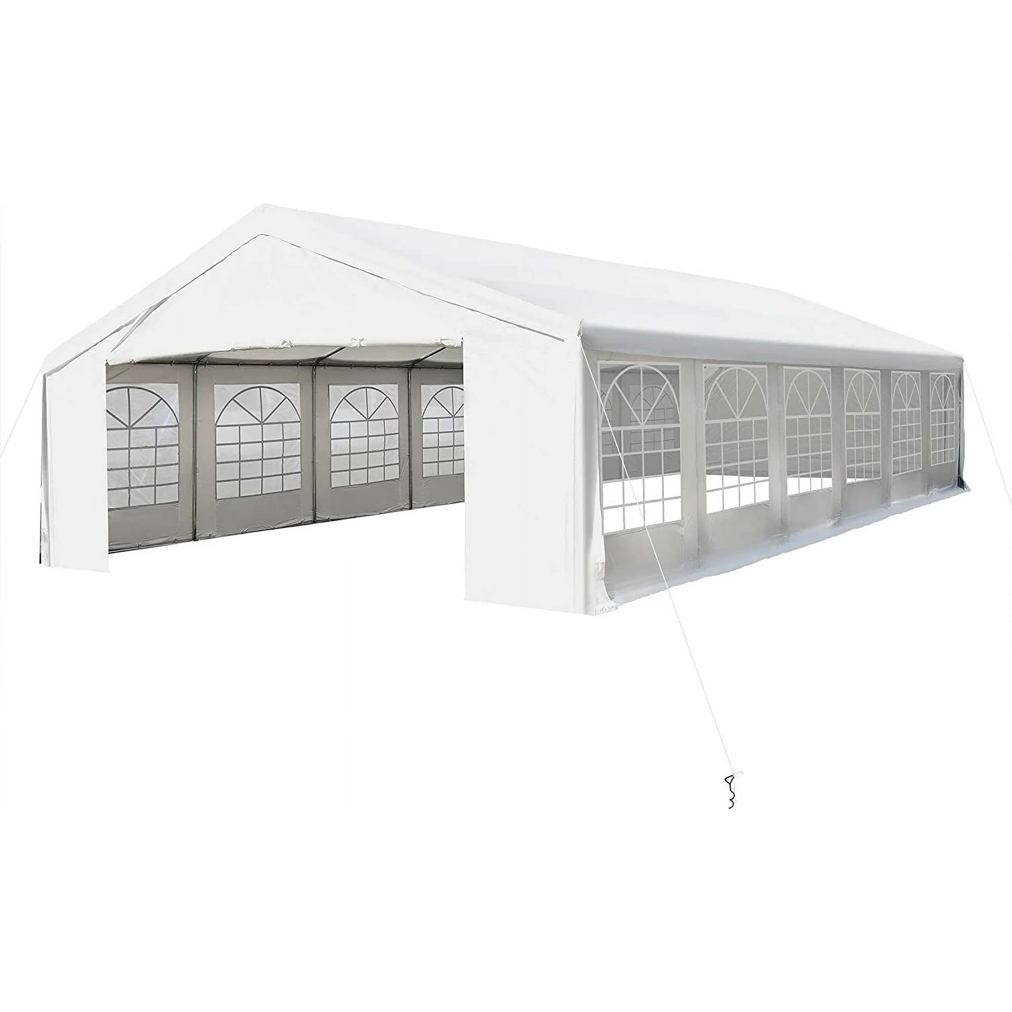 Outsunny 20' x 40' Large Outdoor Carport Canopy Party Tent with Removable Sidewalls - White