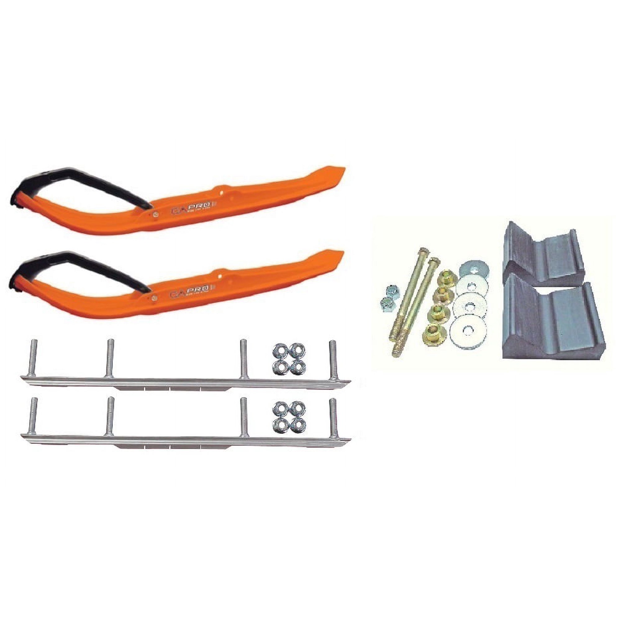 C&A Pro Orange MTX Snowmobile Skis w/ 6