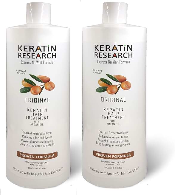 Tratamiento de Keratina Brasilera por 2000ml, Profesional Complex Blowout, Con Aceite de Argán, Formula y Fragancia Mejorada Keratin Research