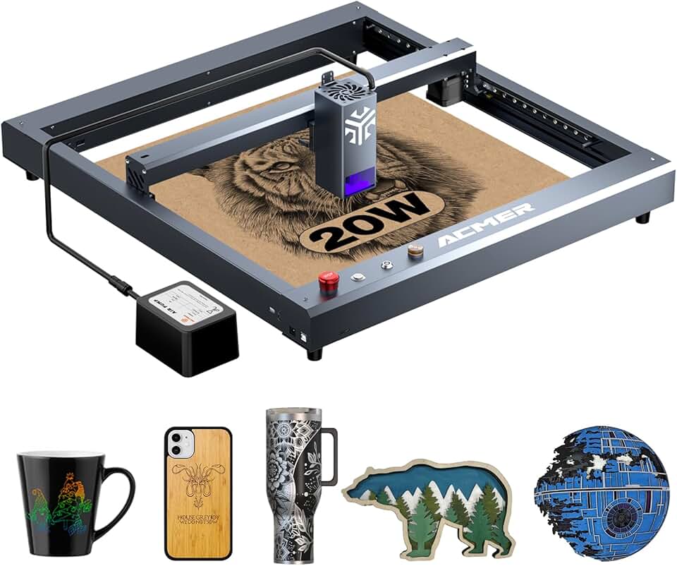 P2 Laser Engraver, 20W Output Laser Cutter, Laser Engraving Machine, CNC Laser Cutter and Engraver Machine Class 4 for Stainless Steel, Wood, Metal, Acrylic, Leather (P2 Laser 20W)