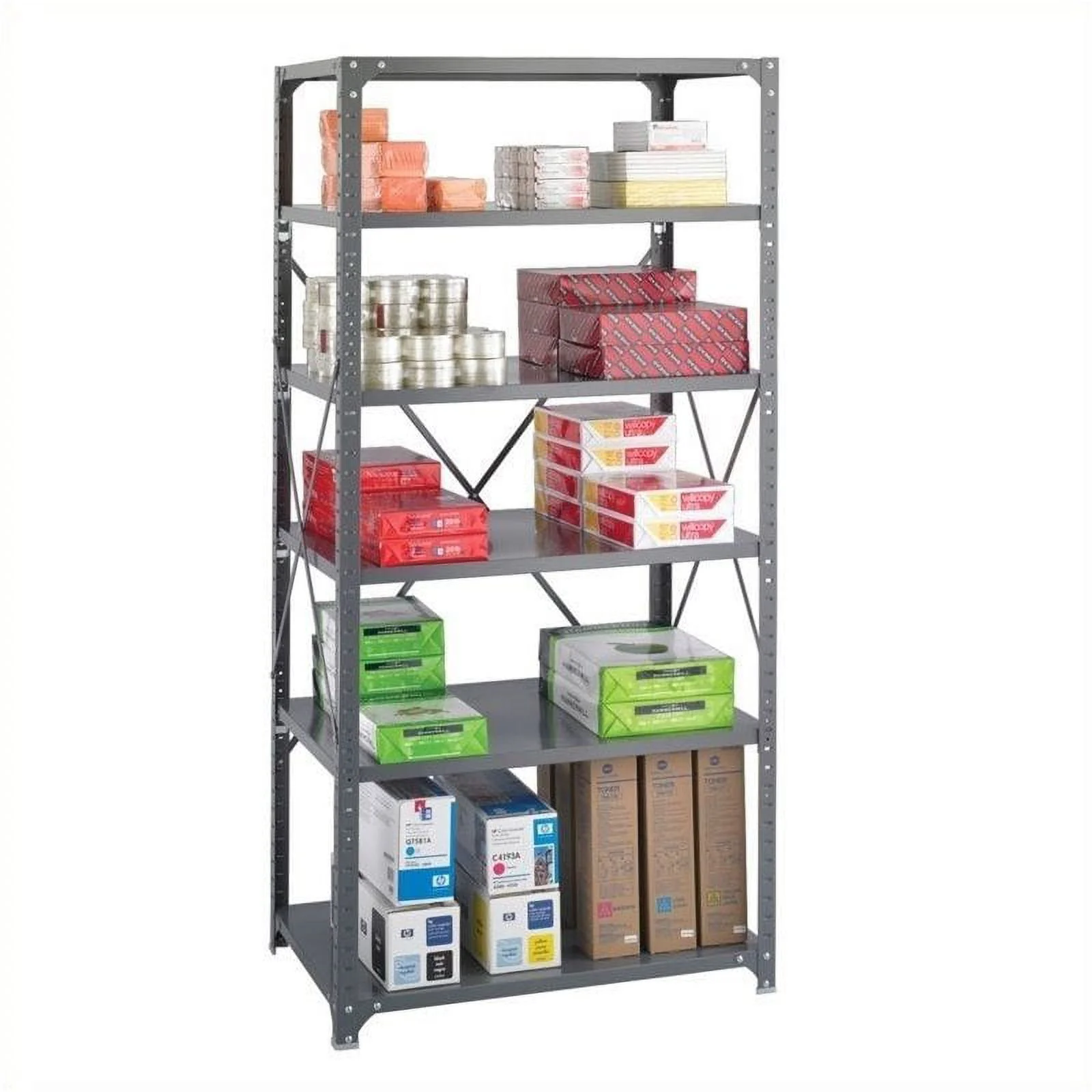 Pemberly Row 36 x 24 Commercial 6 Shelf Kit in Dark Grey Finish