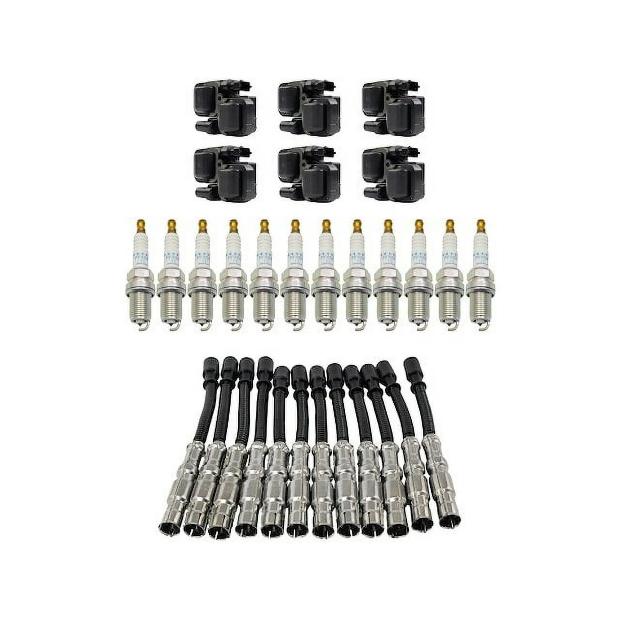 Ignition Coil Spark Plug and Wire Set 19 Piece - Compatible with 2003 - 2005 Mercedes-Benz ML350 2004