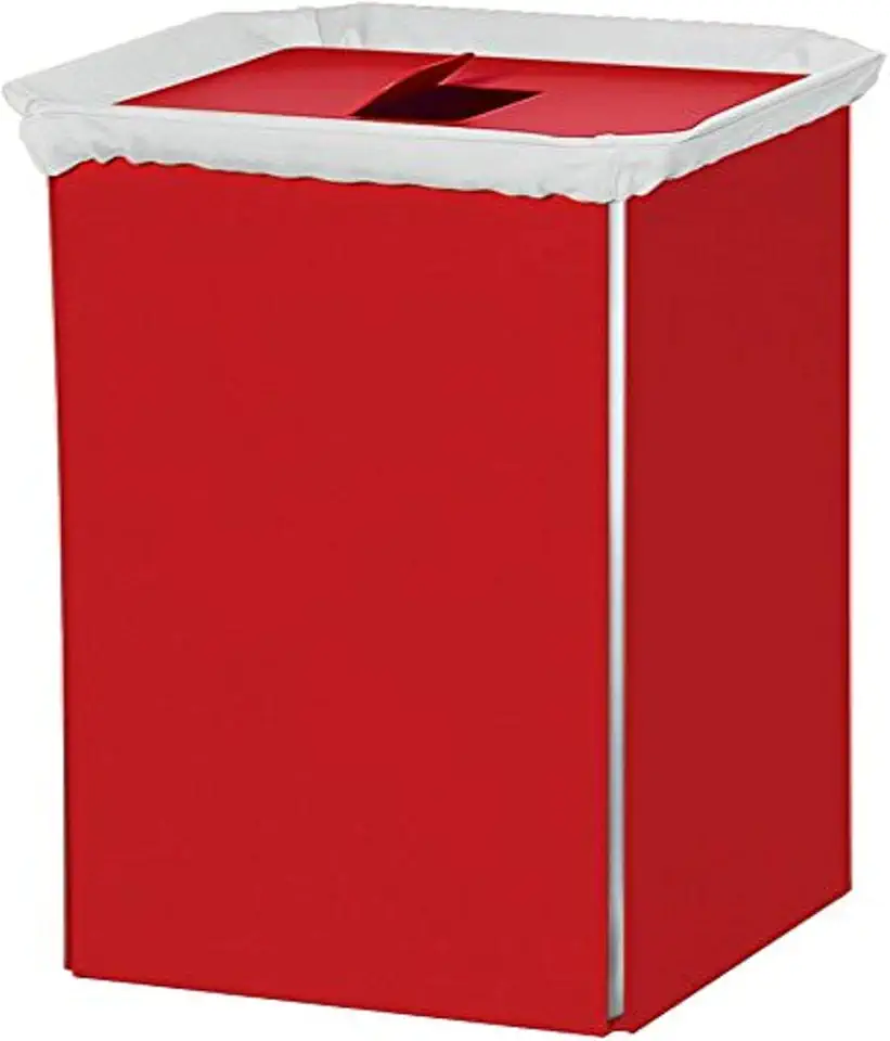 Bandoni Aluminum Laundry Basket with Internal Bag, Red
