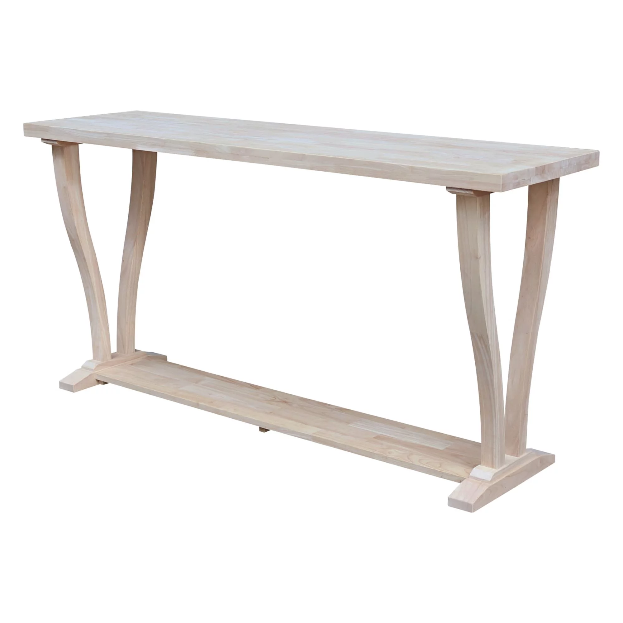 International Concepts Solid Wood LaCasa Sofa Table - Unfinished