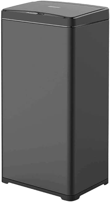 13 Gallon Stainless Steel Automatic Trash Can Large Metal Indoor Trash Can with Lid, Powered by Batteries (not Included)(E)