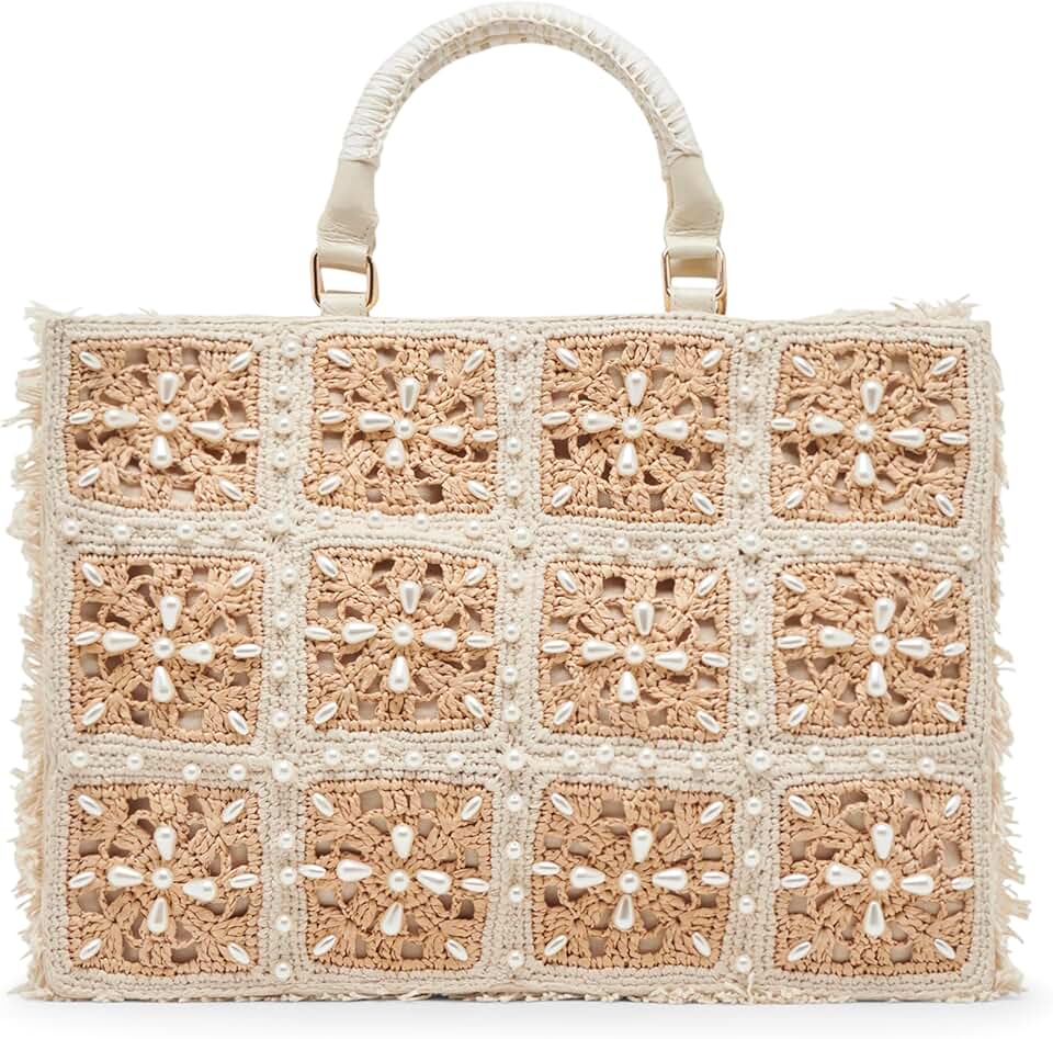 Dolce Vita Lottie Tote with Pearls, Beige