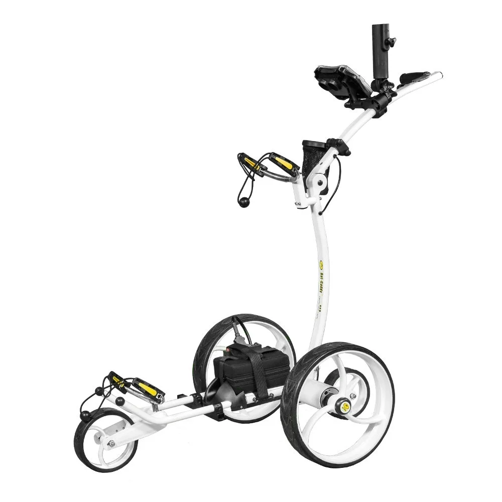 BATCADDY X8R Advanced Lithium 36-Hole Battery Powered Golf Push Cart with Remote, Dual Motor, 9-Speeds and Reverse, Cruise Control, Anti-Tip Wheel, and Downhill Control, Arctic White