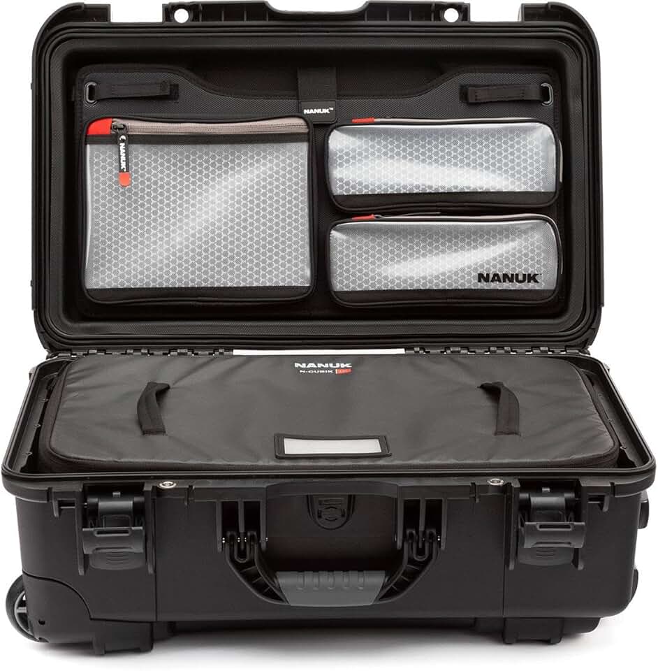 Nanuk Media Series 935 Wheeled Waterproof Hard Case with N-Cubik 13L Insert and Lid Organizer, Black