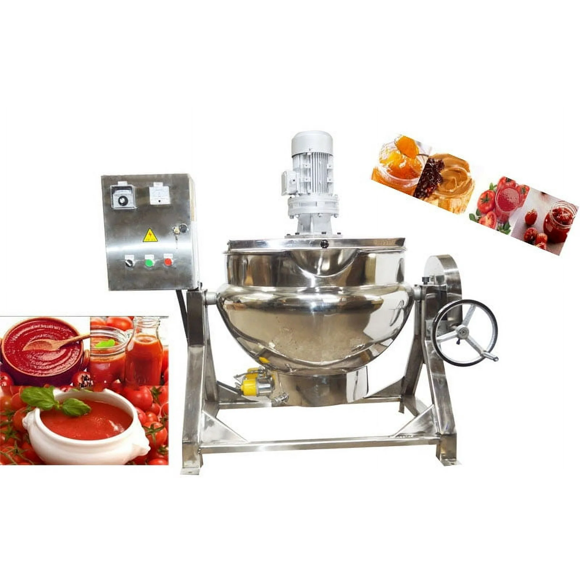 INTBUYING Electric Jacketed Kettle 100L 26.5 Gallon Capacity Stainless Steel 220V