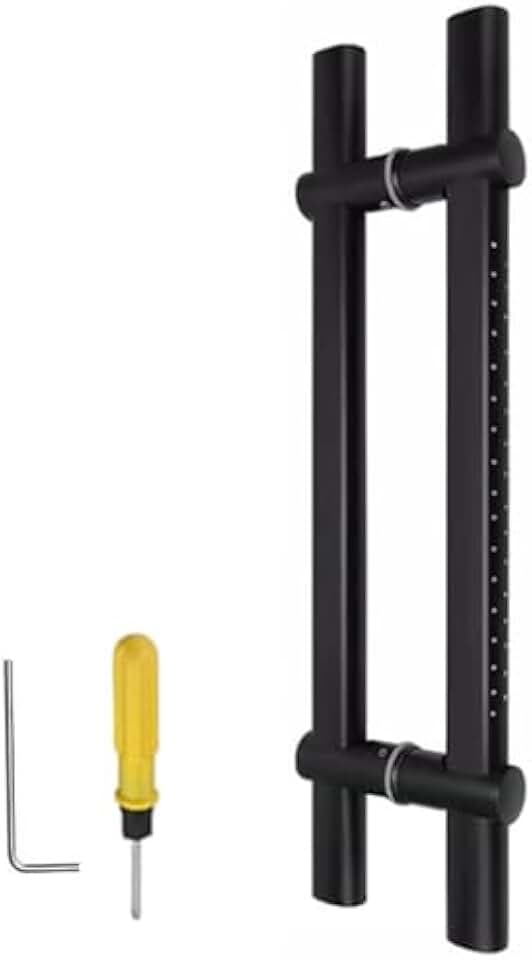 Modern Matte Black Sliding Barn Door Handle Set, Adjustable Hole Spacing, Large 70 7/8