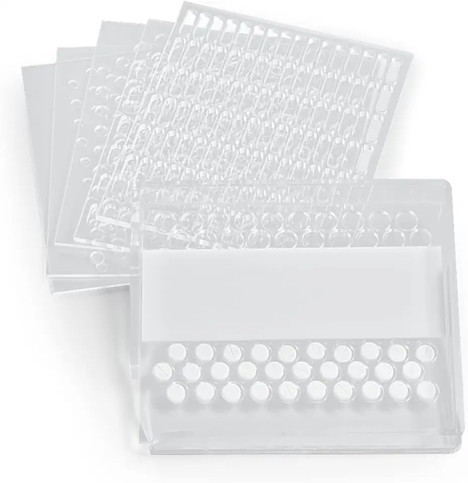 Shake & Roll Pill, Medicine, Vitamin Holder & Organizer, Storage & Container for Weekly or Monthly Use (6 Plates)