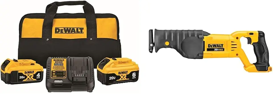 DeWalt 20V MAX Starter Kit and Reciprocating Saw Bundle
