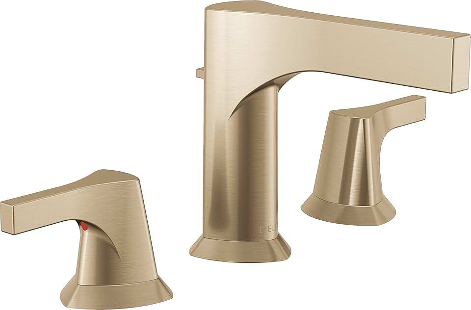 DELTA FAUCET 3574-CZMPU-DST Two Handle Bathroom Faucet Widespread, Champagne Bronze