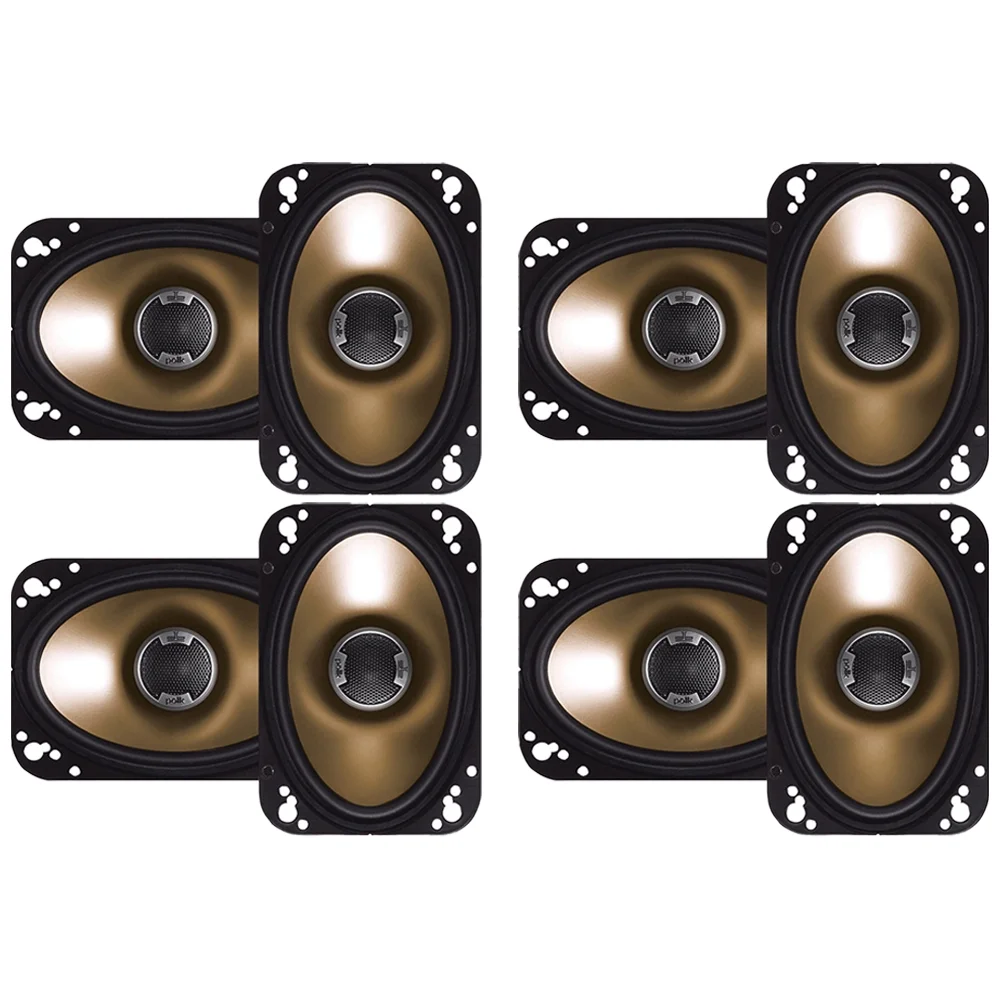 Pack of (4) Polk Audio DB461 4-by-6-Inch Coaxial Speakers (Pair, Black)