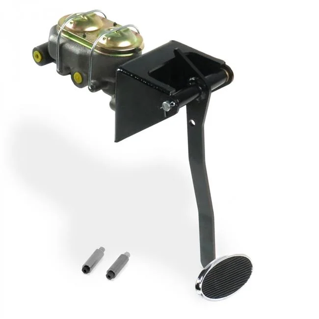 Helix Suspension Brakes & Steering  Universal Firewall Manual Brake Pedal Kit Adjustable Disc & Disc Large Oval Chrome Pad