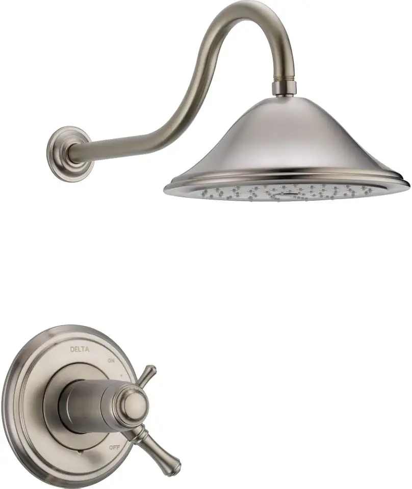 Delta Faucet Cassidy 17T Series Dual-Function Shower Trim Kit with Single-Spray Touch-Clean Shower Head, Stainless T17T297-SS (Valve Not Included)