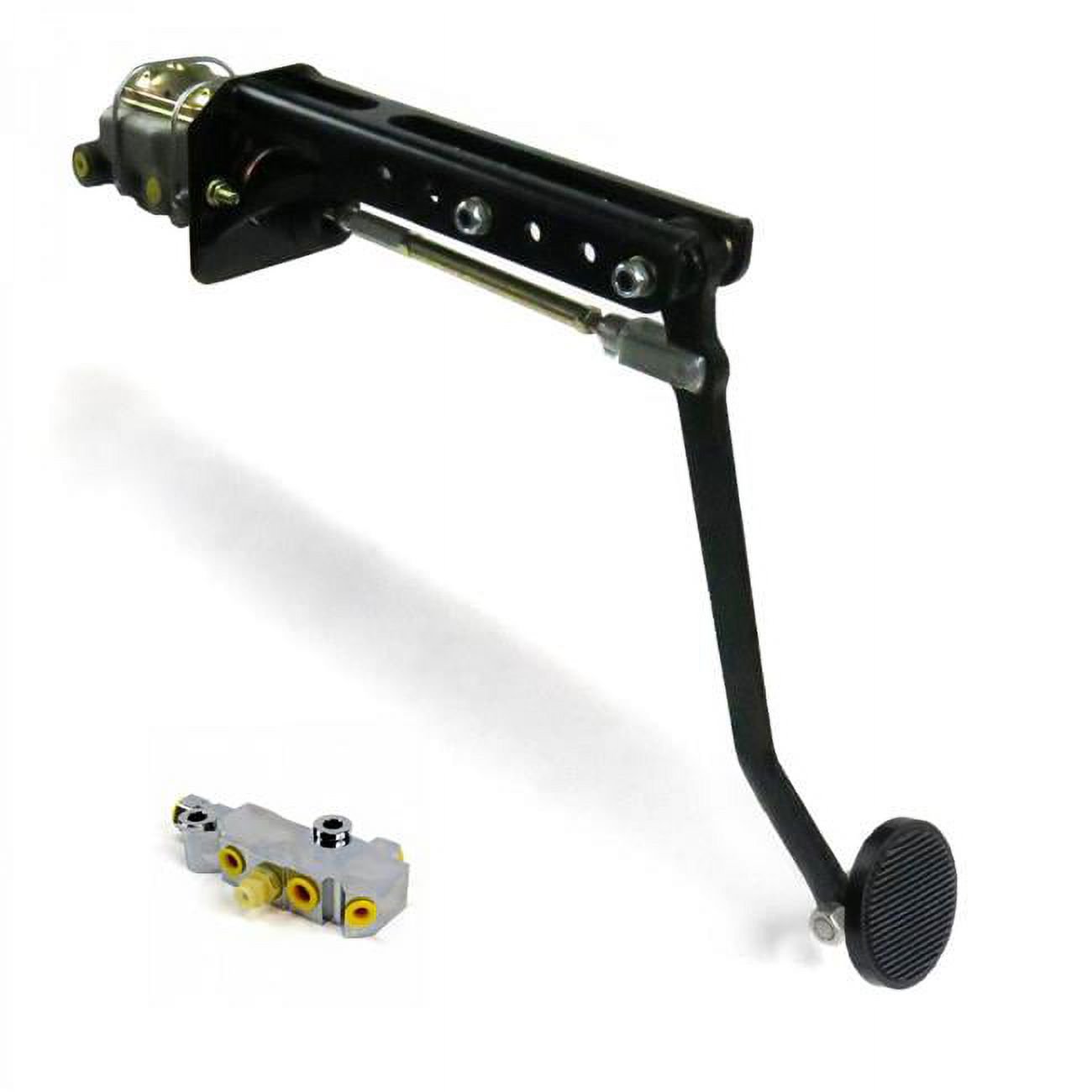 Helix Suspension Brakes & Steering  Universal Adjustable Firewall Manual Brake Pedal Kit Disc & Disc 3 in. Black Pad