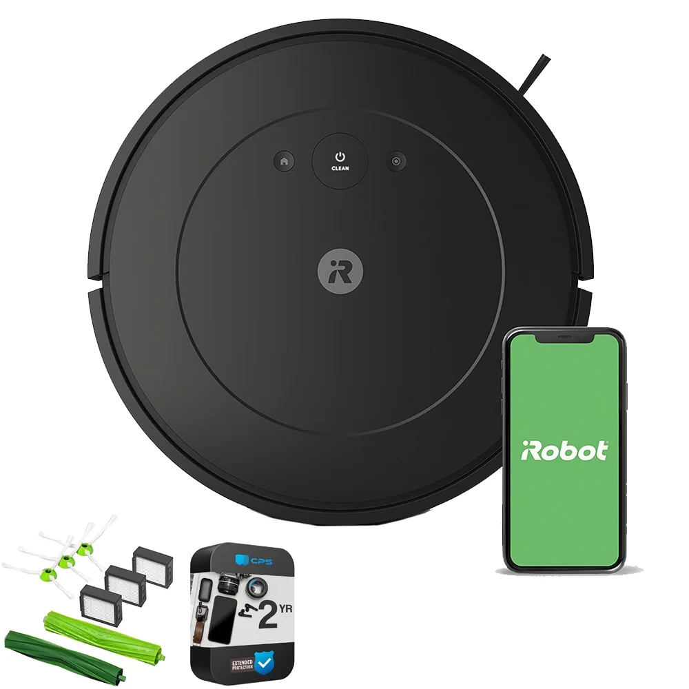 iRobot Q012020 Roomba Vac Essential Robot: Advanced Navigation & Powerful Suction Bundle with Deco Gear Replacement Parts for iRobot Roomba s Series + 2 Year CPS Ehanced Protection Pack