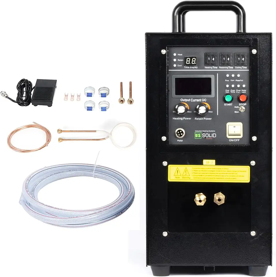 U.S. Solid 25 KW 30-80 KHz High Frequency Induction Heater Furnace, Three Phase 480 V, 18:2 Turns Ratio