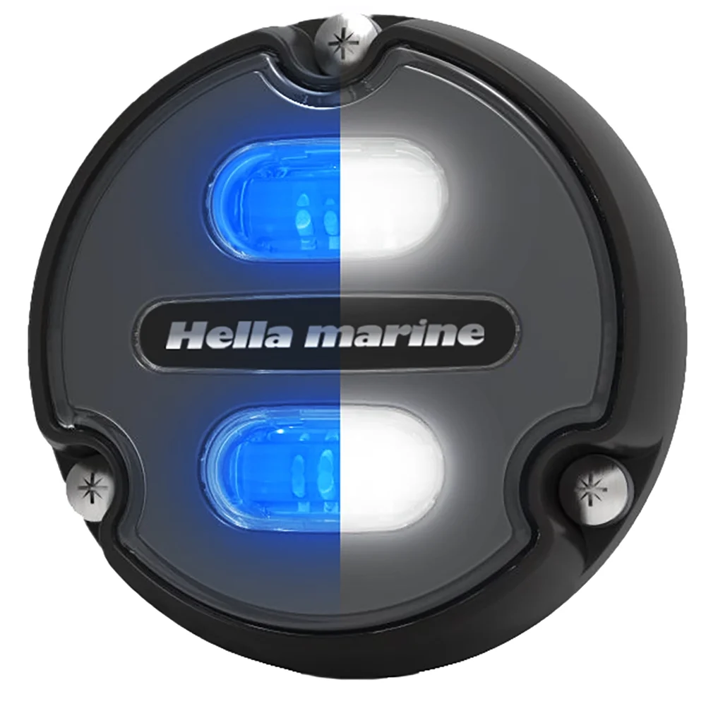 Hella Marine Apelo A1 Blue White Underwater Light - 1800 Lumens - Black Housing - Charcoal Lens | Bundle of 2